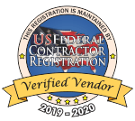 Federal contractor registration badge — dated 2019–2020