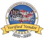 Federal contractor registration badge — dated 2019–2020